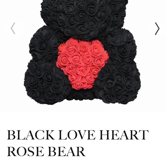 Dose of Roses Black Love Heart Rose Bear - Picture 5 of 5